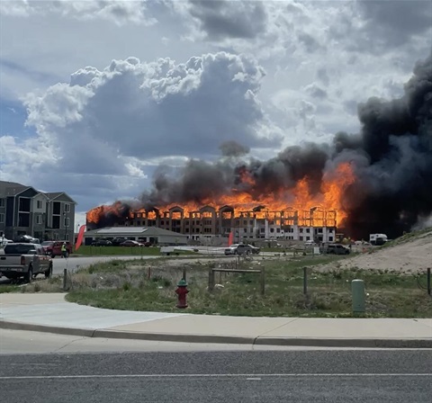 An fire on East Carlson Street on May 26, 2026.