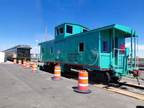 A caboose on 15th Street in Cheyenne.