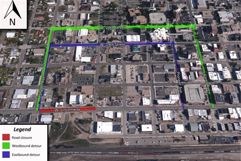 West Lincolnway closure map