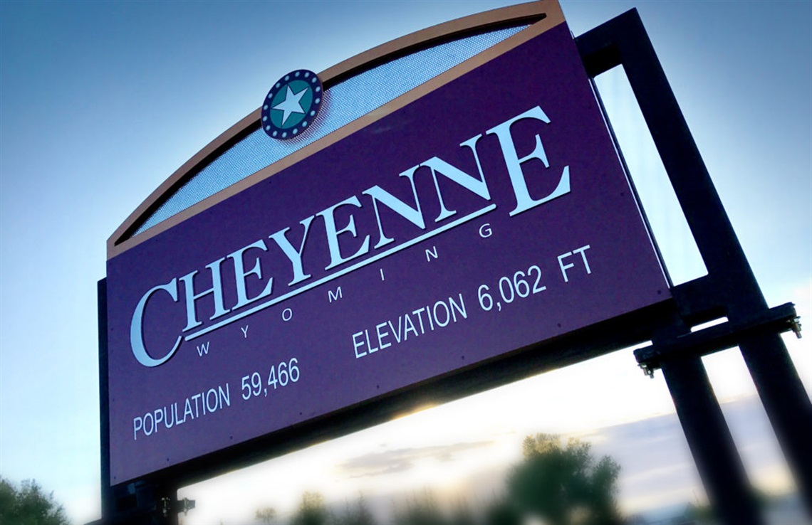 A Cheyenne welcome sign